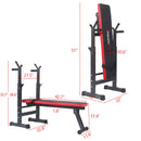 Adjustable Weight Bench Folding Bench Press w/Barbell Rack Pec workout