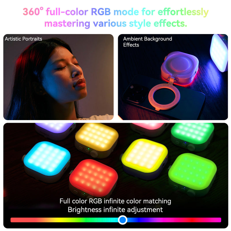 Full Color Mobile Phone Magnetic ICE Cube Light Mini Beauty Photo Pocket Light
