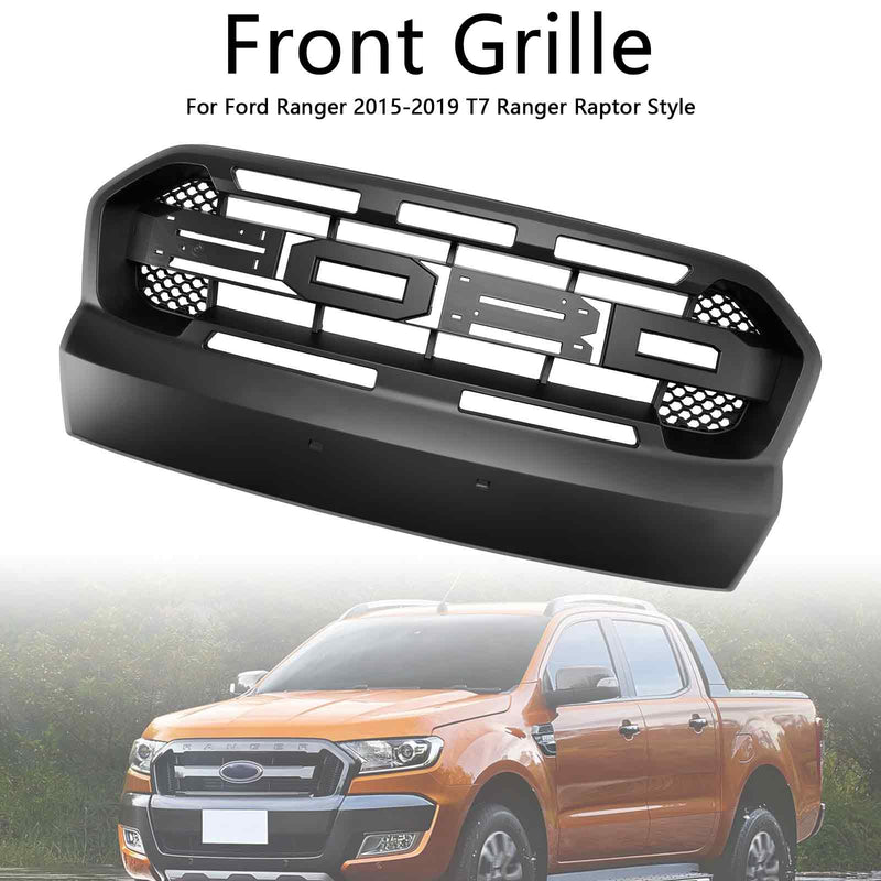 Raptor Style Front Bumper Grill Grille Fit Ford Ranger 2015-2019 T7 W/LED