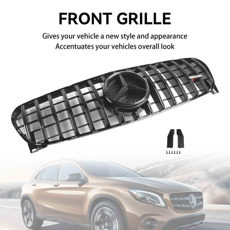 Front Grill Grille Fit Mercedes Benz GLA W156 X156 2017-2019 Facelift Black