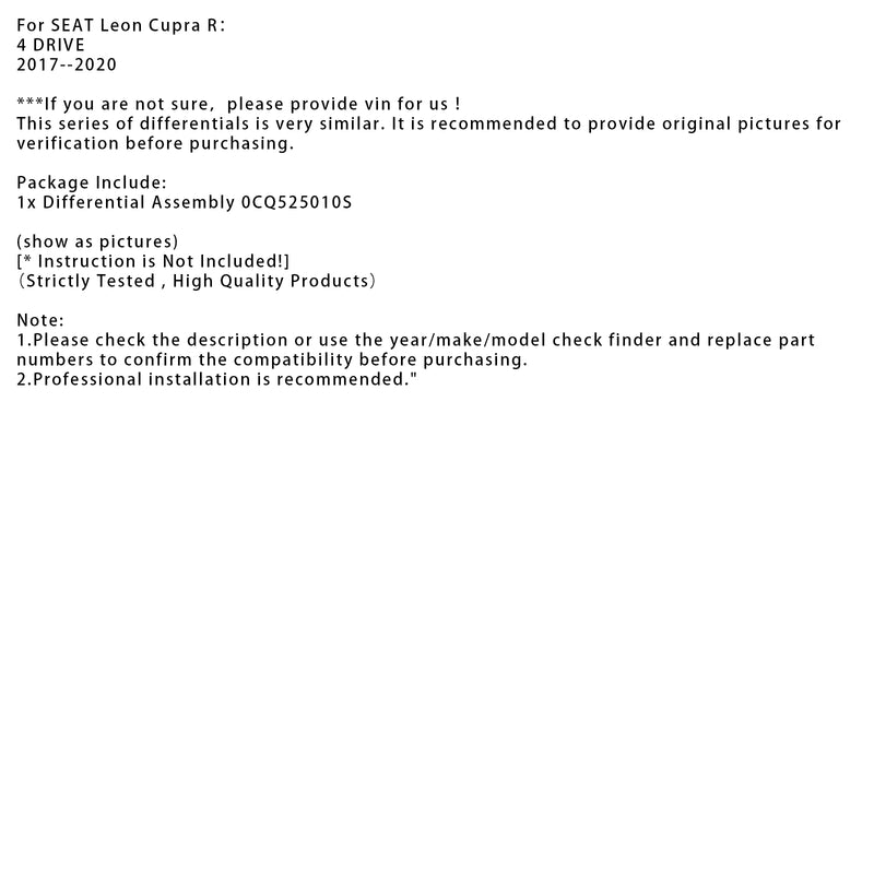 4 Motion Rear Differential Assembly 0CQ525010S For VW Golf R Audi A3 Q2 Quattro