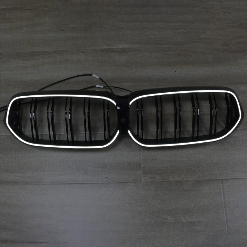 Double Slat Black Front Kidney Grill Grille Fit BMW 6 Series G32 2020-2025