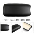 Black Leather Armrest Centre Console Lid For Honda CIVIC 2006-2009