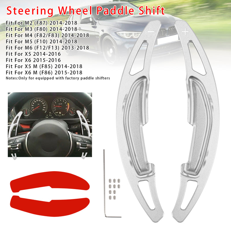 Steering Wheel Paddle Shifter Extension For BMW M3 M4 X5M X6M Aluminium Silver