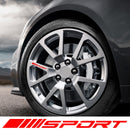 4Pcs SPORT Style Car Rims Wheel Hub Racing Sticker Graphic Decal Strip Red