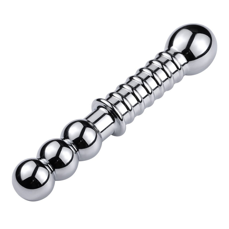 Sex Toy Stainless Steel Dildo Double Head Anal Plug Bead Butt Dilator Huge Metal