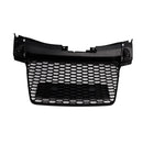 RS Style Front Honeycomb Grill Grille Fit Audi TT TTS 2006-2014 Gloss Black