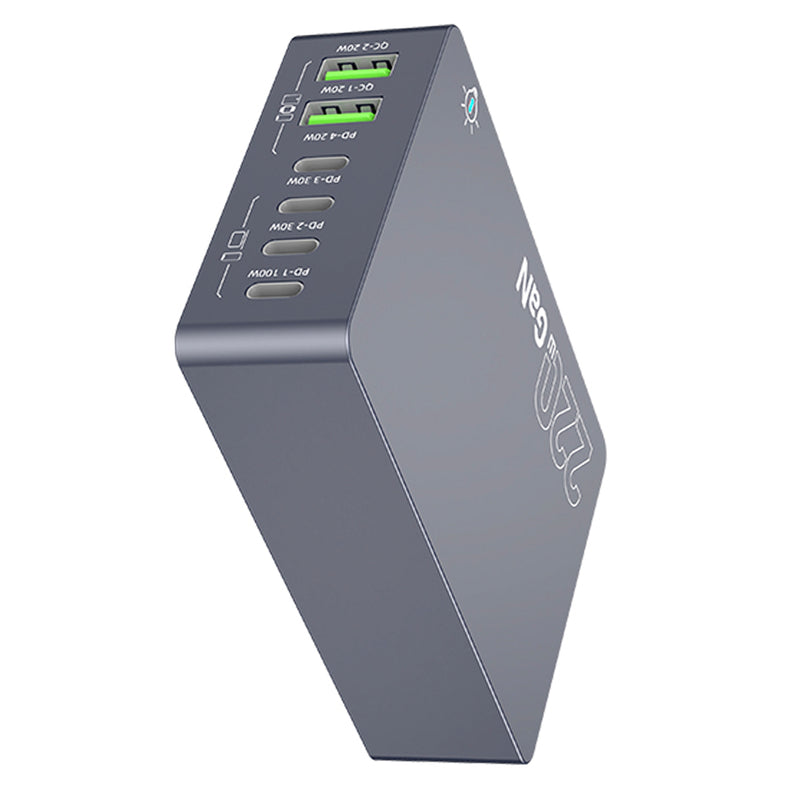 6-in-1 Wireless Charging Station Charger Clock LED Digital Display Alarm Clock