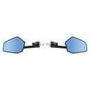 CNC Aluminium Black Bar End Mirror Set 7/8" Universal Fit Rearview Mirrors