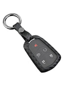 Leather Silicone Car Key Case Cover With Buckle For Cadillac