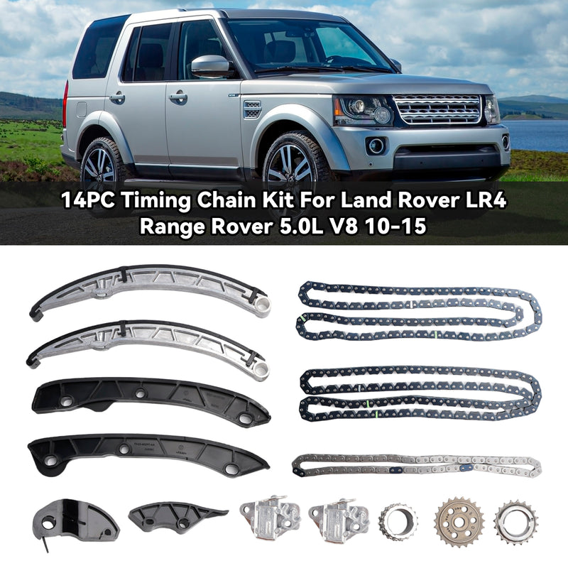 14PC Timing Chain Kit For Land Rover LR4 Range Rover 5.0L V8 2010-2015 LR032048 LR072638 LR051013