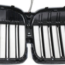 Double Slat Gloss Black Front Grill Grille Fit BMW 7 Series G11 G12 2019-2022