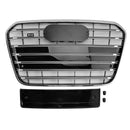 S6 Style Front Bumper Grill Grille Fit Audi A6 C7 2012-2015 Chrome