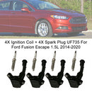 4X Ignition Coil + 4X Spark Plug UF735 For Ford Fusion Escape 1.5L 2014-2020