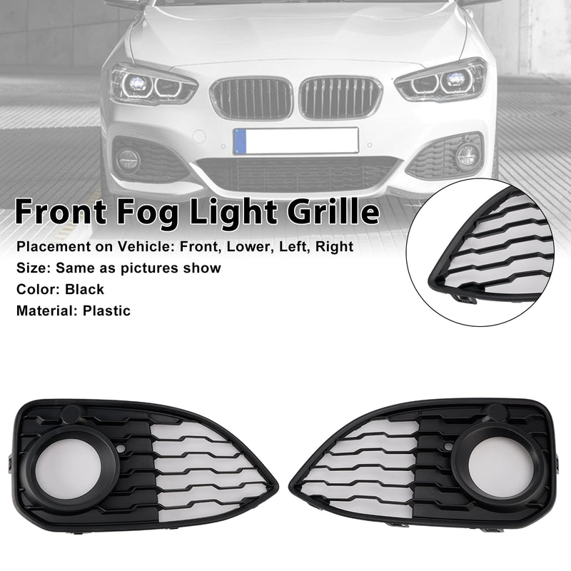 2PCS Fog Light Cover Grille Fit BMW 1 Series F20 F21 LCI M-Sport 2015-2019