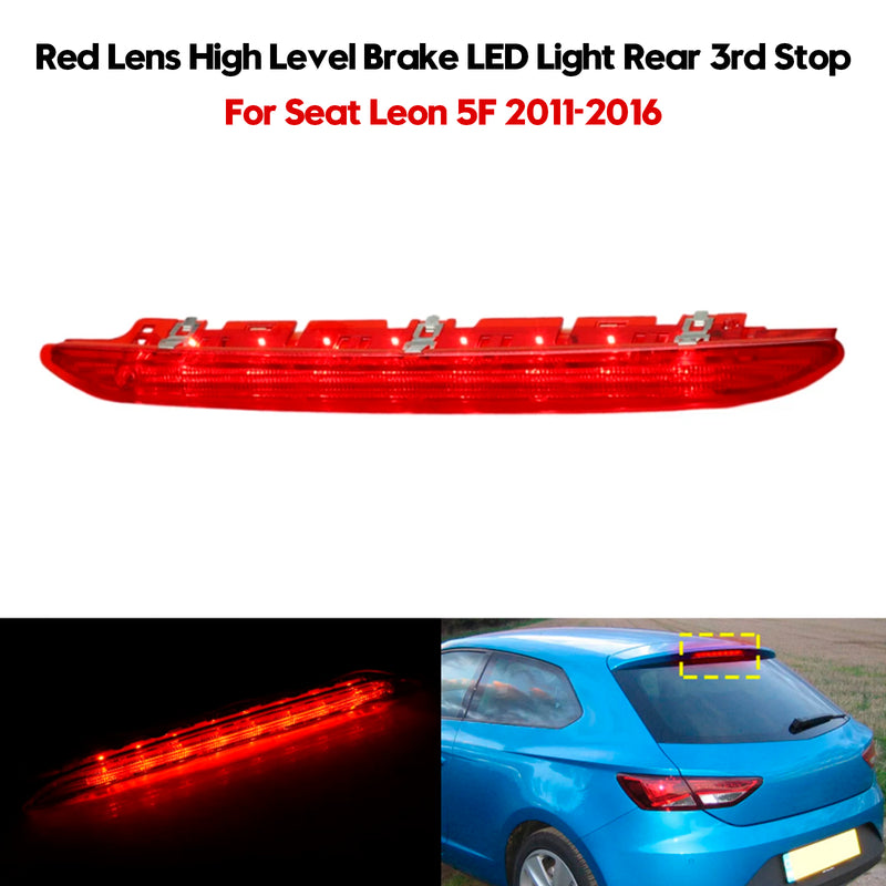 Red Lens High Level Brake LED Light Rear 3rd Stop For Seat Leon 5F 2011-2016