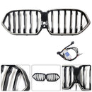 Black Front Bumper Grille Grill Fit BMW X6 G06 M60i 2023-2025 W/Camera Hole