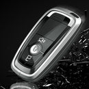 Aluminum Alloy TPU Black Car Key Case Cover With Buckle For Ford