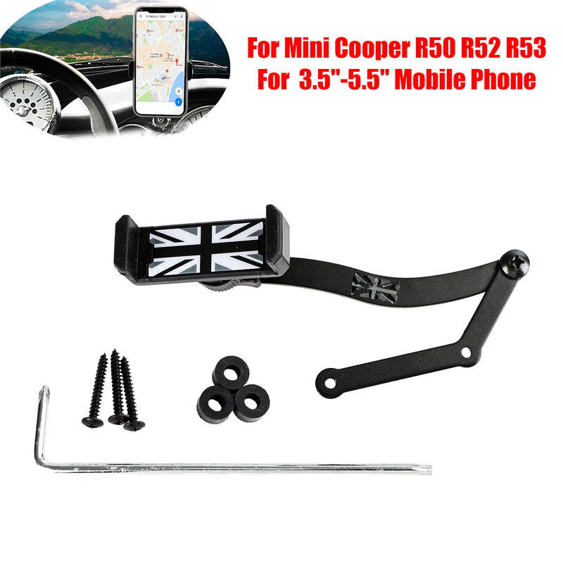 360��Rotation Car Mobile Phone Holder Mount for Mini Cooper R50 R52 R53 Grey