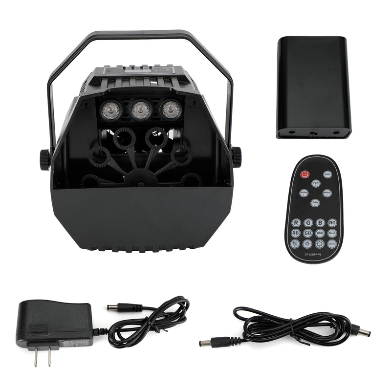 RGB LED Light Automatic Bubble Machine With Remote Control Stage Effect Party