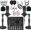 V8s Sound Card Live Sound Card Set for Podcast Record Sing Streaming and Gaming