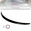 Gloss Black Rear Spoiler For Mercedes-Benz C-Class W205 C205 Coupe 2014-2021