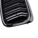 Gloss Black Double Slat Front Kidney Grille Fit BMW 5 Series G30 G31 2017-2020