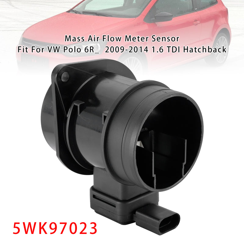 Mass Air Flow Meter Sensor For VW Golf VI Audi A1 Seat Leon 1.6TDI 5WK97023