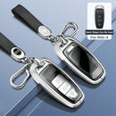 Aluminum Alloy TPU Silvery Car Key Case Cover With Buckle For Audi a6l a4l a3