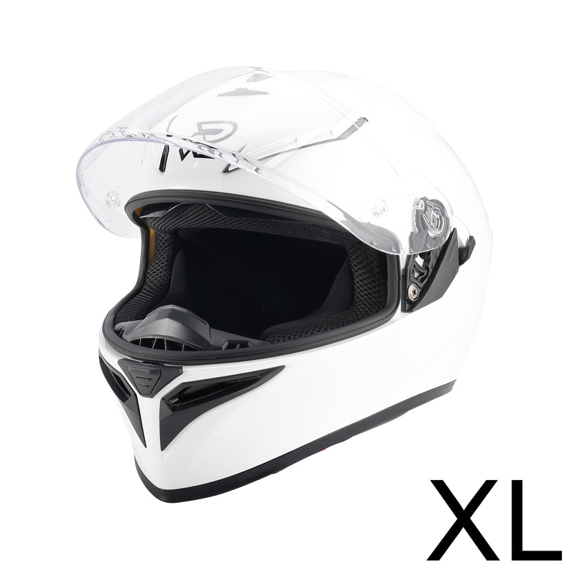 DOT Motorcycle Helmet Adult Street Full Face White
