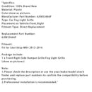 Fog Light Grille Right Side 6J0853666F For Seat Ibiza MK4 2013-2016