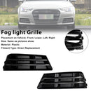 2PCS Front Fog Light Grille Lower Bumper Grill Fit AUDI A4 B9 2016-2018