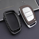 Leather Silicone Car Key Case Cover With Buckle For Hyundai