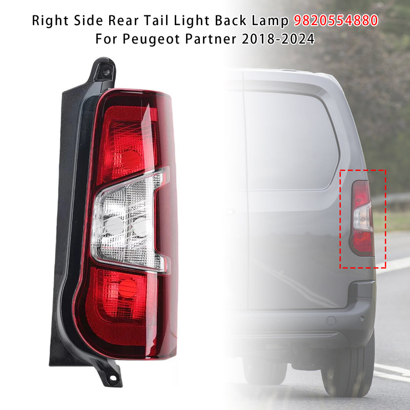 Right Side Rear Tail Light Back Lamp 9820554880 For Peugeot Partner 2018-2024