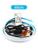 Ultra Thin Car LED Headlight Daytime Running Iridescent Light Eyebrow Strip With Remote control 60cm