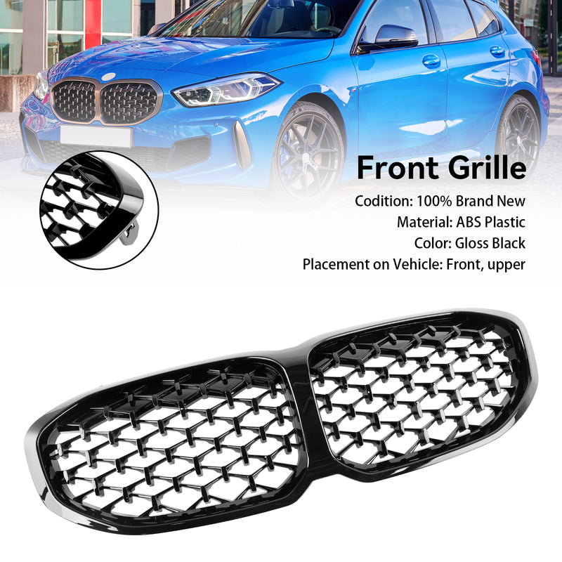BMW 1 Series F40 2019-2024 Gloss Black Diamond Front Kidney Grill Grille