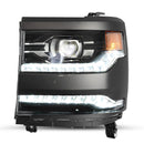 2016-2019 For Chevy Silverado 1500 Left+Right LED Headlight Gloss Black 84357696 84893098