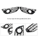 Front Bumper Honeycomb Fog Grille Cover For Audi A4 Allroad B8 2010-2015 Black