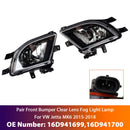 2015-2018 VW Volkswagen Jetta Pair Front Bumper Clear Lens Fog Light Lamp