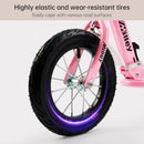Shock-Absorbing Foldable Commuter Kick Scooter With 12" Large Smooth Rolling Rubber Air Tires Pink/Green/White/Black