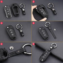 Leather Silicone Car Key Case Cover With Buckle For Ford