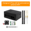 Orange pi 5 Plus metal cooling case with fan and external antenna WIFI