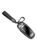 Aluminum Alloy TPU Black Car Key Case Cover With Buckle For Audi a6l a4l a3