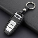 Leather Silicone Car Key Case Cover With Buckle For Audi