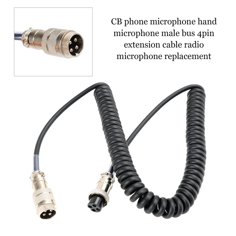 CB Hand Microphone Male Female 4Pin Extension Cable Radio Microphone Replacement