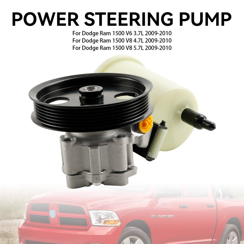 Dodge RAM 1500 2009-2010 Power Steering Pump w/ Pulley & Reservoir
