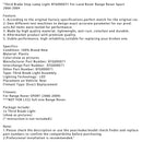 Third Brake Stop Lamp Light XFG000071 For Land Rover Range Rover Sport 06-09