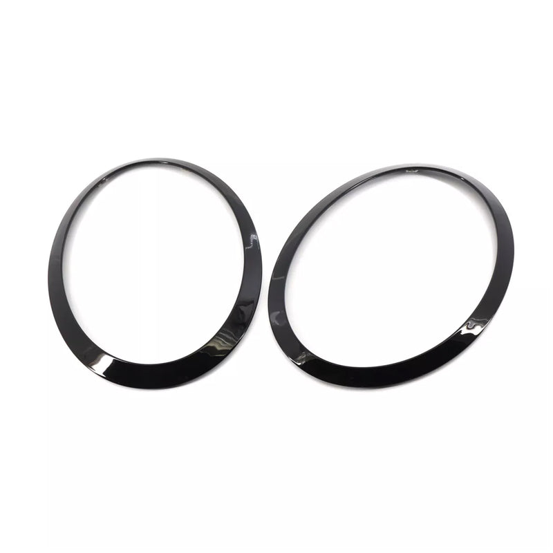 2PCS Gloss Black Headlight Bezel Trim Ring For Mini Cooper F55 F56 F57 14-21