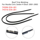 2001-2005 Honda Civic Left+Right Roof Trim Molding 74306-S5A-J01+74316-S5A-J01