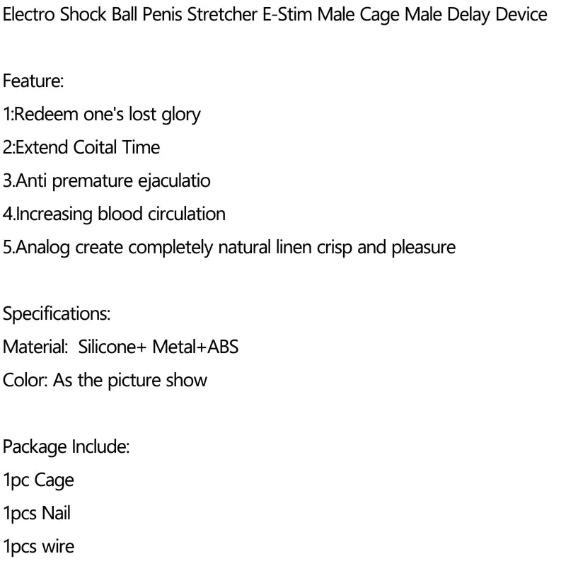 Electro Shock Penis Stretcher E-Stim Cage